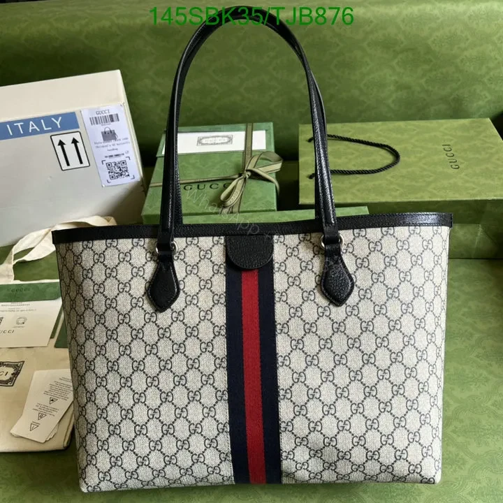 View 22 of Gucci Beige and Blue Medium Tote Bag in GG Supreme Canvas HB685