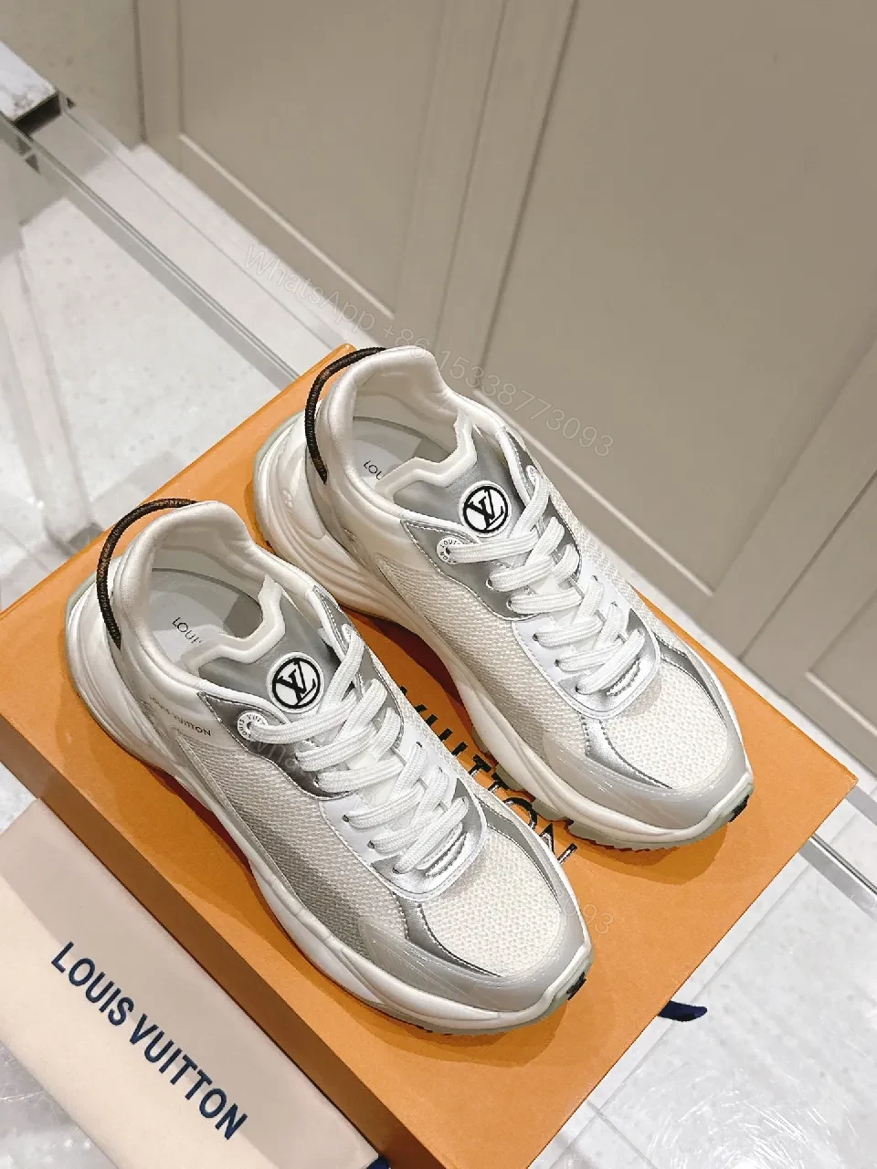 View 5 of White Leather-Trim Runway Sneakers: Luxe Everyday Comfort