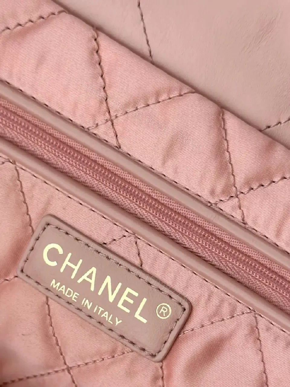 View 2 of Pink Quilted Mini Tote with Chain Detail Bag