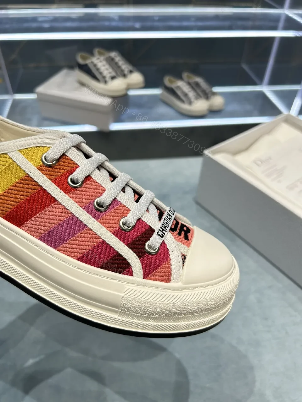 View 7 of Colorful Canvas Luxe Sneakers with Signature Detailing
