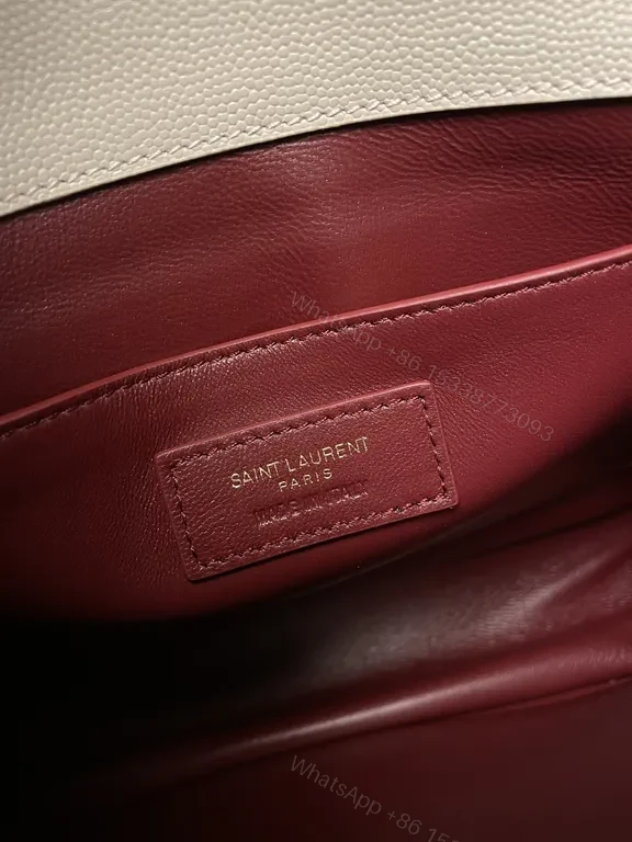 View 2 of Ivory Calfskin Crossbody: Luxury YSL-Style Envelope Handbag