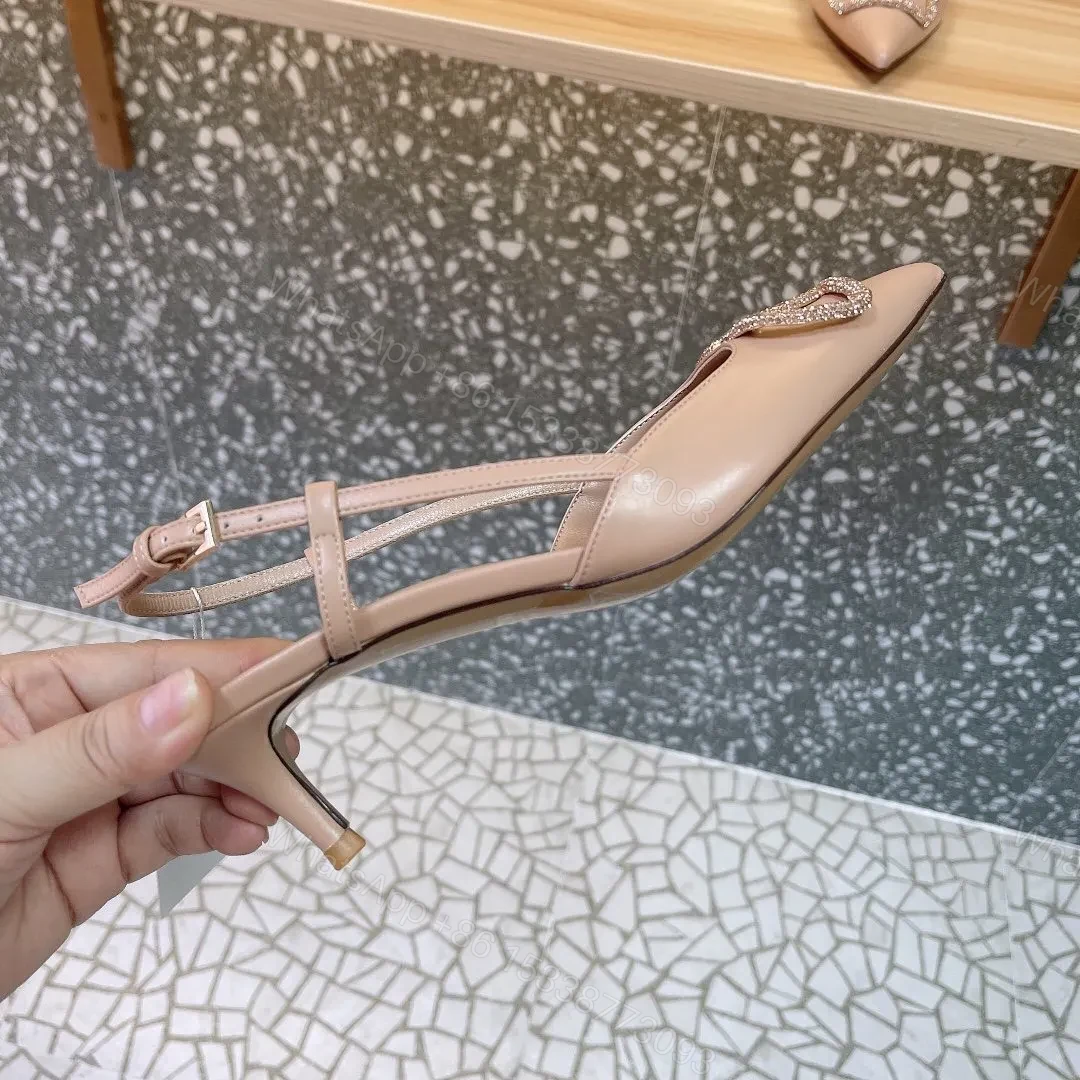 View 2 of Valentino Women Beige Leather Slingback Pumps