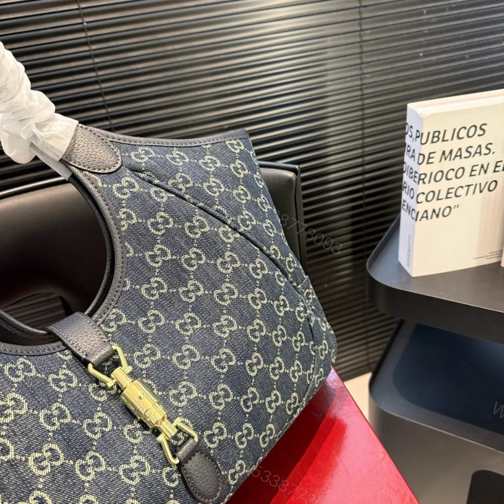View 6 of Gucci Mercato Medium Tote Bag Denim Navy Blue 36Cm
