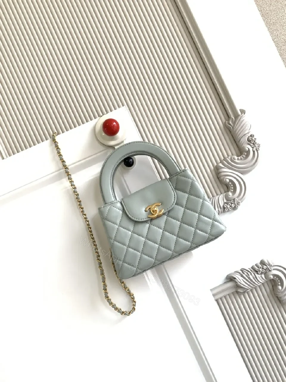 Quilted Mini Crossbody Bag - Gold Hardware Luxury Style — view 1