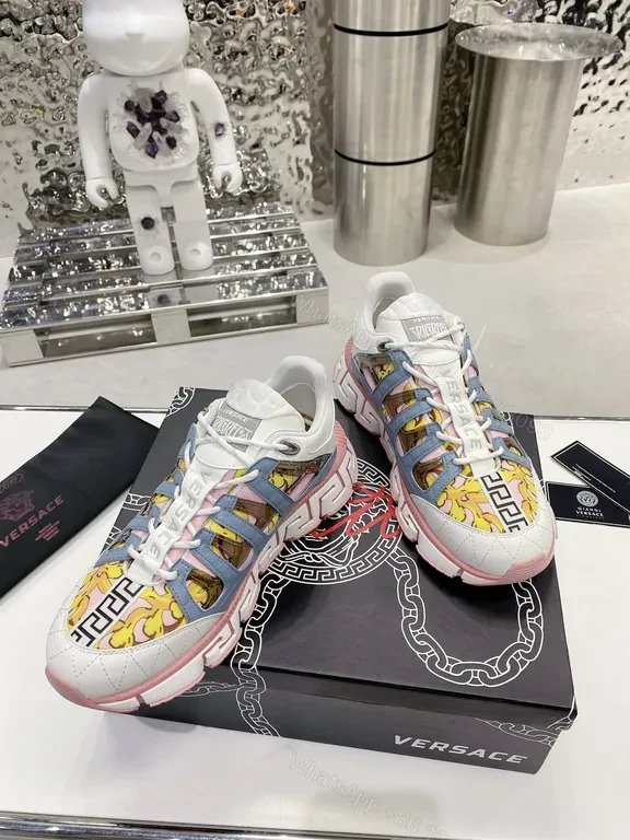 Bold Color-Block Versace Sneakers: Couture Craftmanship — view 1
