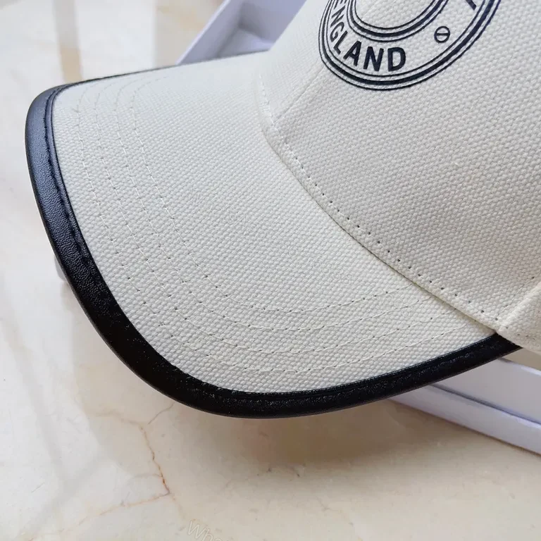 View 3 of Cream Burberry-Inspired Cap: Premium Cotton, Subtle Shine, Unisex
