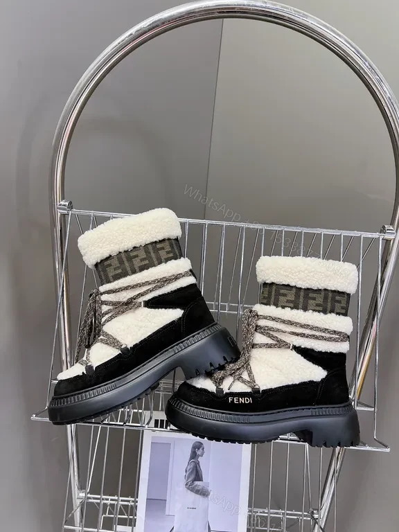 View 9 of Luxury Fendi-Influence Ankle Boot: Textured Leather, Bold Silhouette
