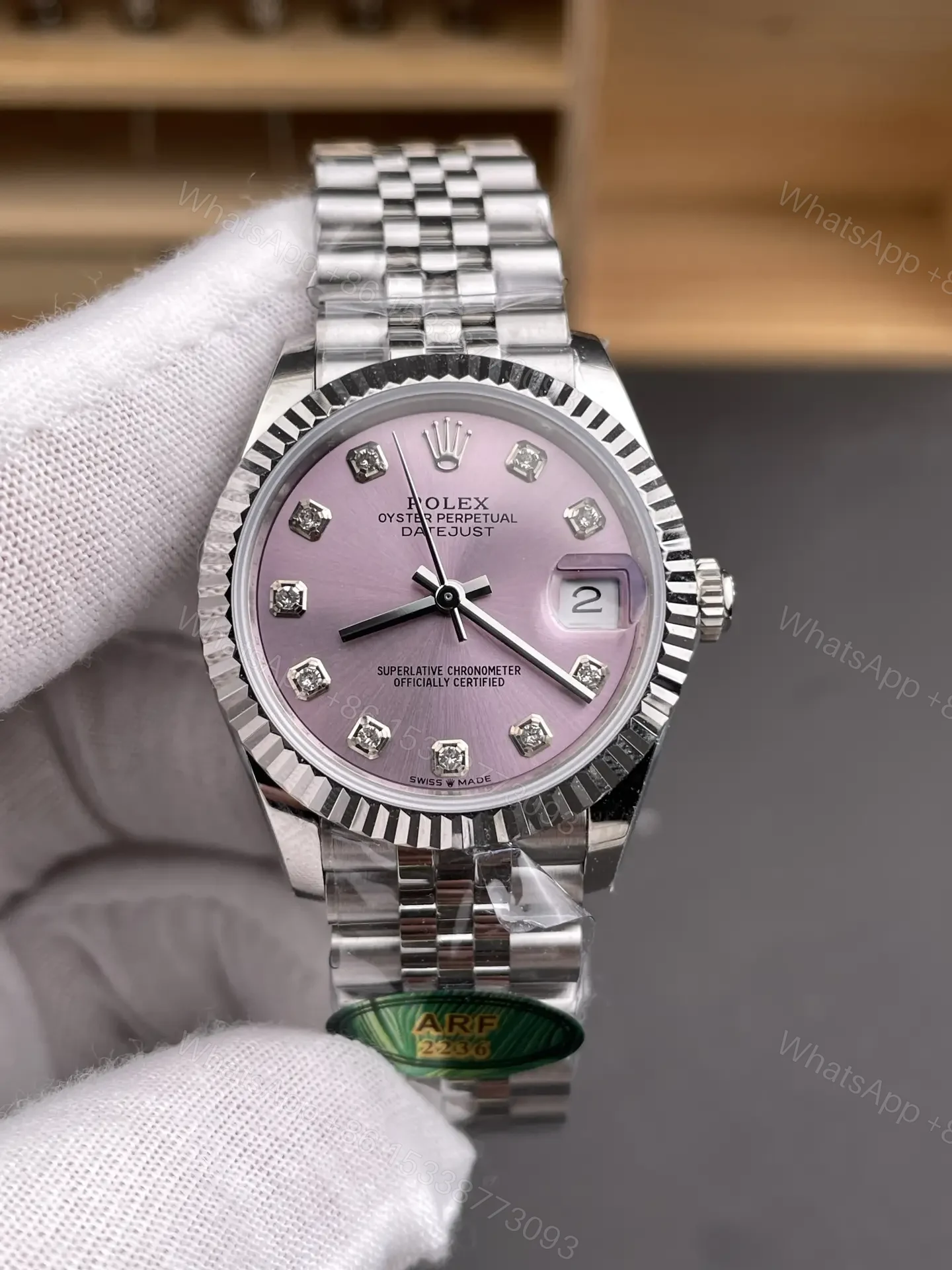 View 3 of Rolex Datejust 31mm Pink Diamond Dial Automatic Watch RLX-DJ-31-PNK-DIA-2236
