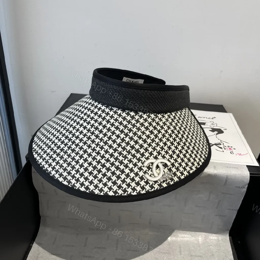 View 6 of Textured Visor Cap with Interlock Detail - Luxe Accessory