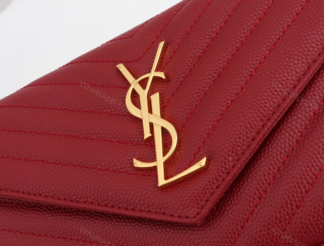 View 5 of Saint Laurent YSL Red Chain Wallet
