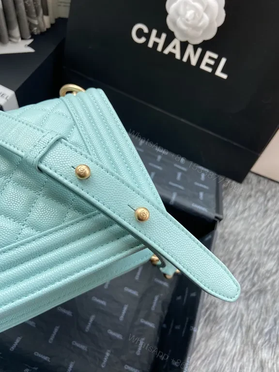 View 6 of Pastel Turquoise Quilted Crossbody with Gold Hardware Bag