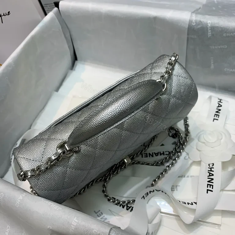 View 8 of Metallic Quilted Flap Bag â€” Modern Shine, Timeless Craft