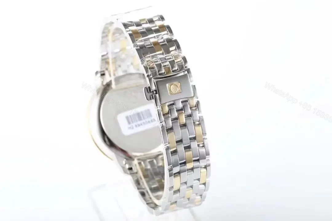 View 8 of Omega De Ville Prestige Watch Silver Dial Two-Tone Stainless Steel and Gold Bracelet 39.5mm Elegant Business Style