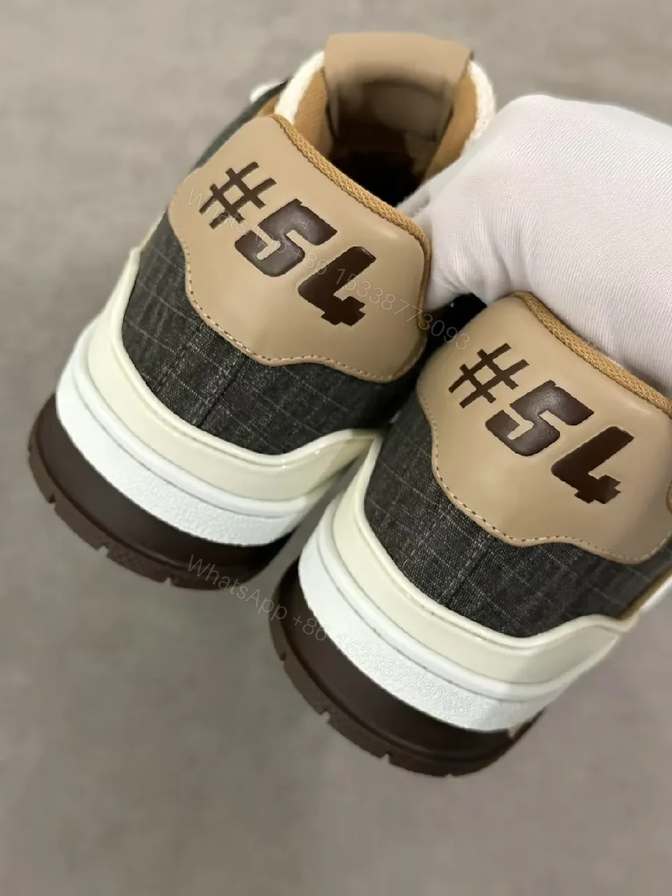 View 2 of Textured Runner: Premium Leather + Suede High-Top Sneakers