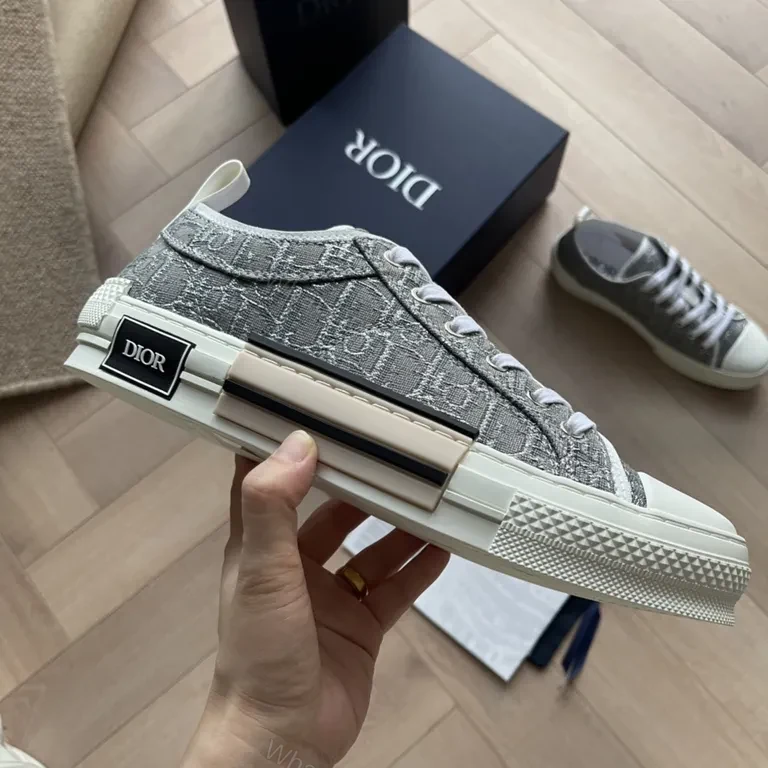 View 2 of Chic Diamond-Texture Sneaker with Dior-Inspired Detailing