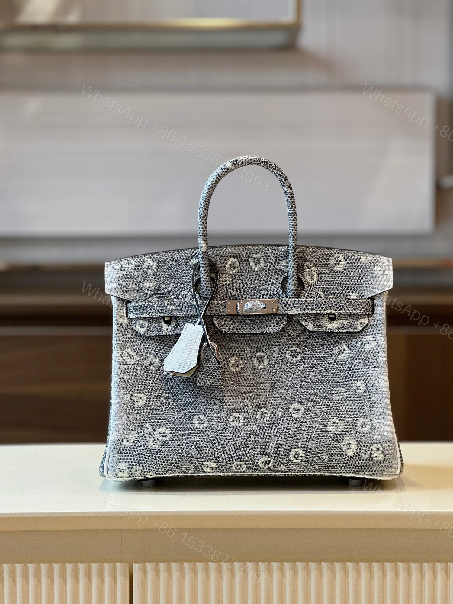 View 7 of Hermes Brikin 25 Omber Genuine Lizard leather Gold Hardware