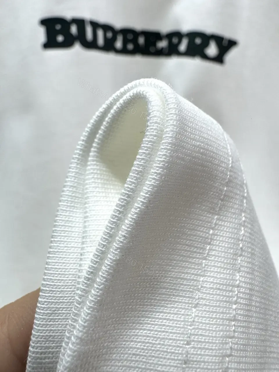 View 11 of White Cotton Crewneck Tee with Black Logo Cotton T-Shirt