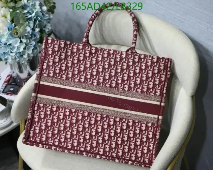 View 18 of Large Replica Dior Book Tote Handbag in Embroidered Canvas HKL478