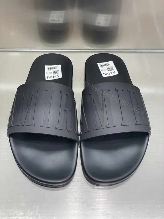 View 5 of Armani-Inspired Black Matte Slides: Luxury Comfort