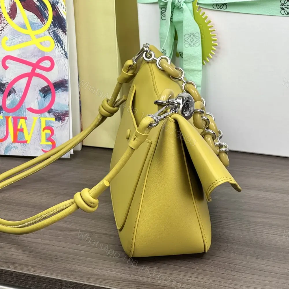 View 5 of 高仿Loewe*Ola系列7848小牛皮腋下包薑黃色中號免檢版