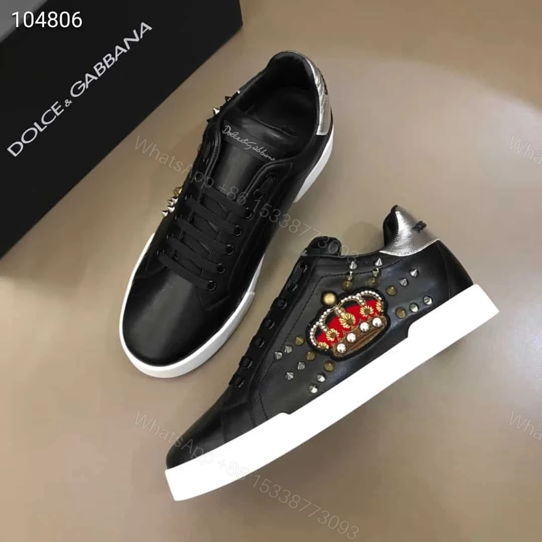 View 7 of DOLCE & GABBANA CALFSKIN PORTOFINO SNEAKERS WITH PATCH – DG1