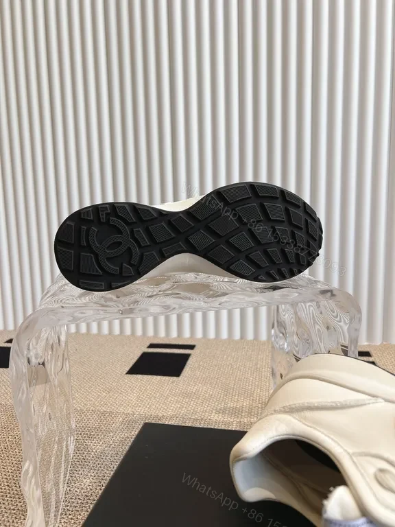 View 4 of Chanel-Inspired White Leather Sneakers with Luxe Comfort