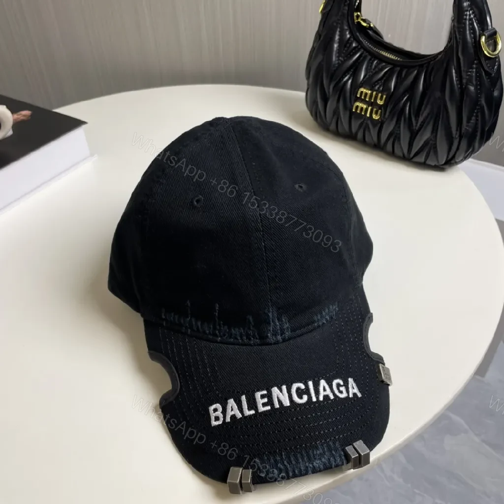 View 9 of Black Cap Black Cotton-Nylon Bold Balenciaga Branding Cap