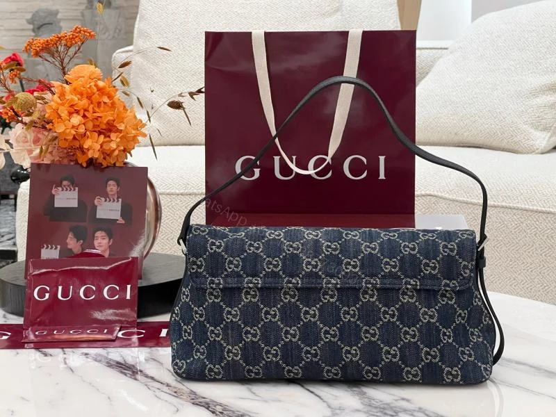 View 2 of Gucci古驰深蓝牛仔肩挎包_高仿a货厂家-奢品库