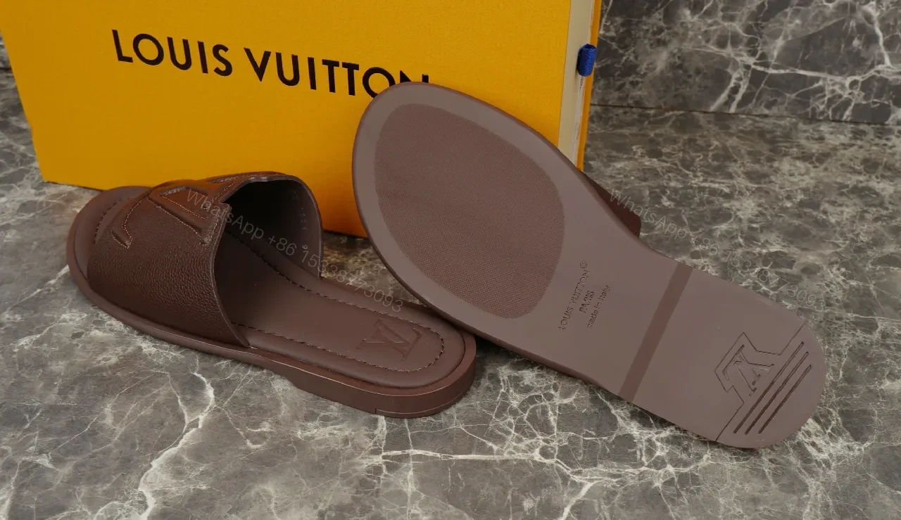 View 2 of Brown Leather Slide Sandals – All-Day Comfort, Subtle Luxury
