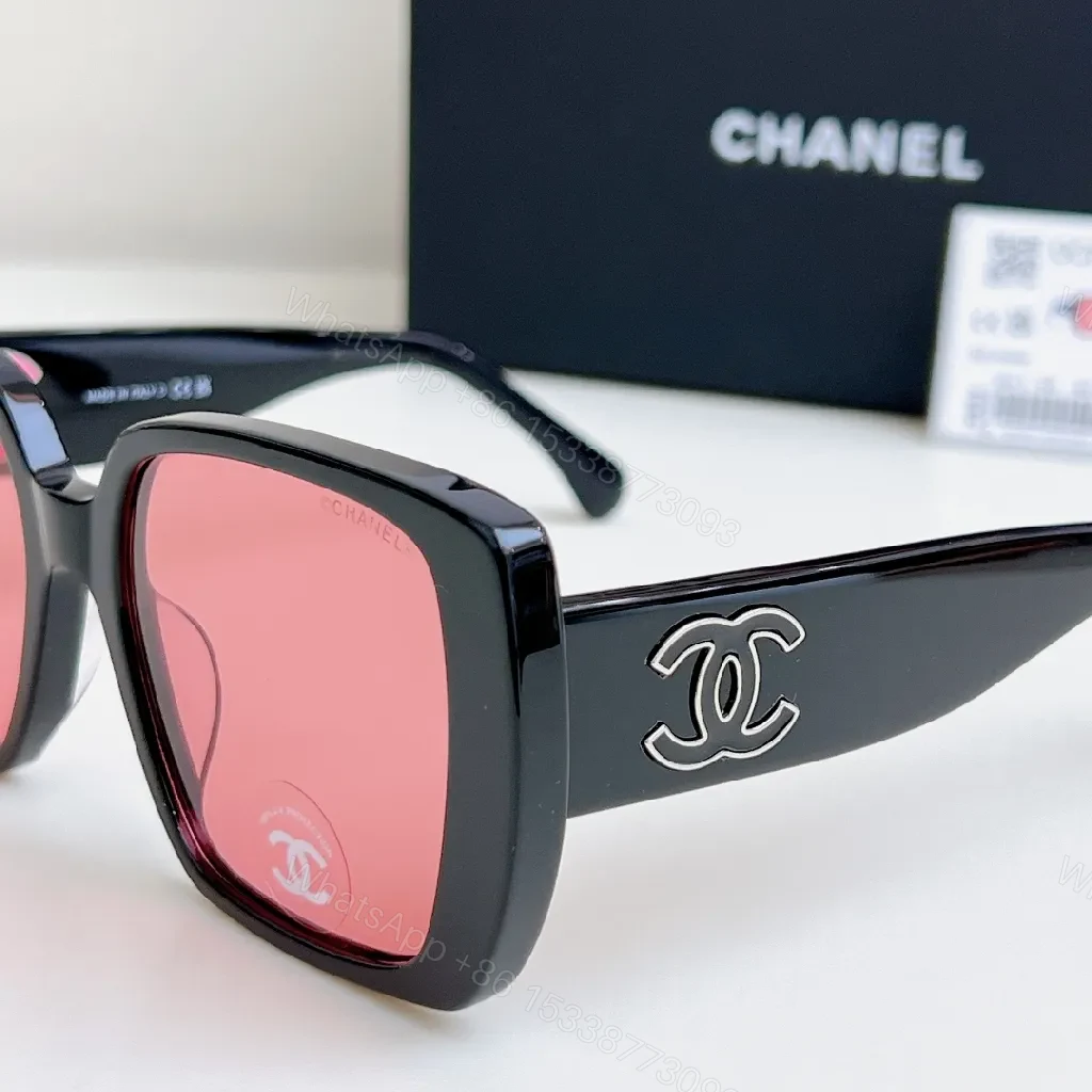 View 3 of Pink Accent Square Sunglasses – Glossy Acetate, UV 100%
