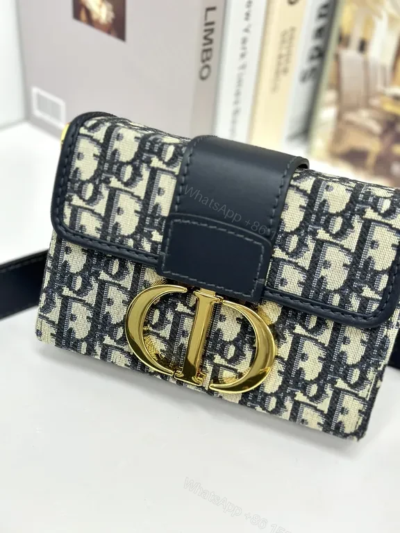 View 9 of Goldâ€‘tone Beltbag in Diorâ€‘style Monogram Leather Trim