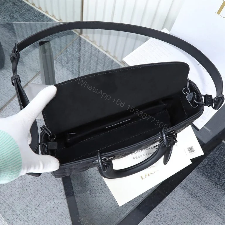View 7 of Dior Black Medium Lady D-Joy Bag