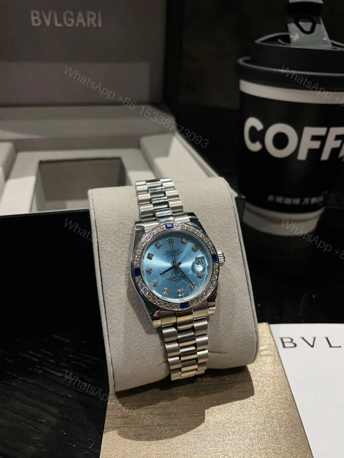View 3 of Rolex Datejust White Gold Ice Blue Diamond 36Mm