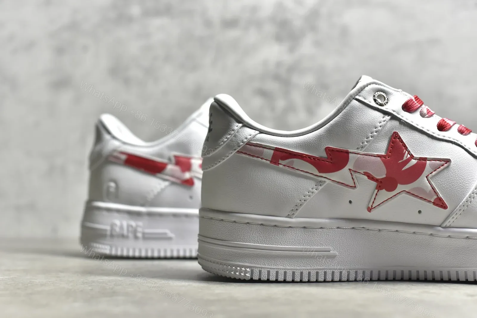 View 3 of A BATHING APE Bape Sta Low White and Red