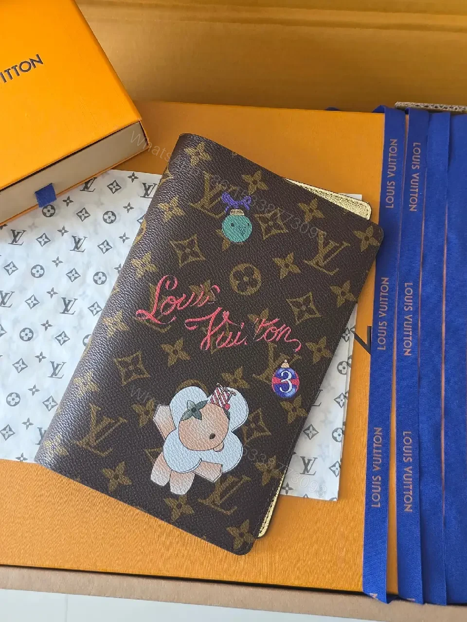View 7 of Playful Monogram Wallet: Turquoise Charm Accent, Compact Luxury
