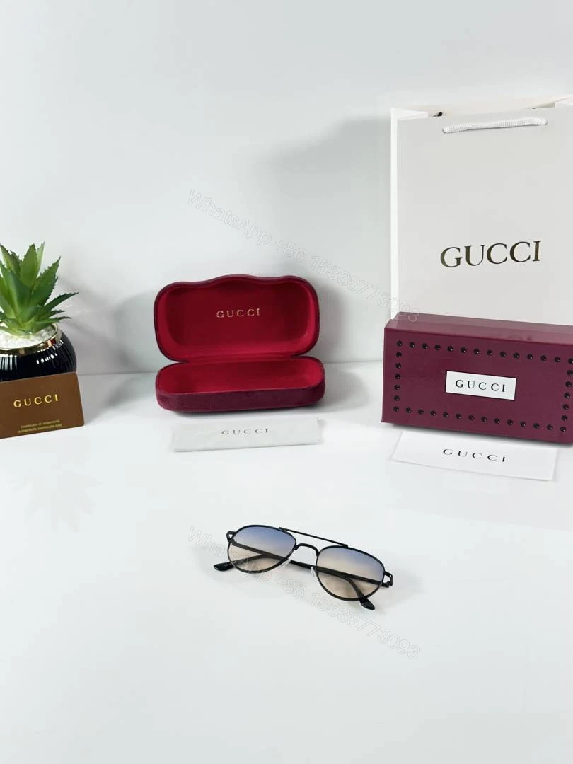 View 4 of First Copy Gucci 1091 Black Blue DC Sunglasses