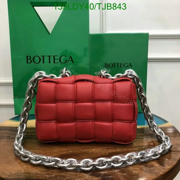 View 14 of Bottega Veneta Red Cross-Body Cassette Bag with Chain and Gold Hardware 6829