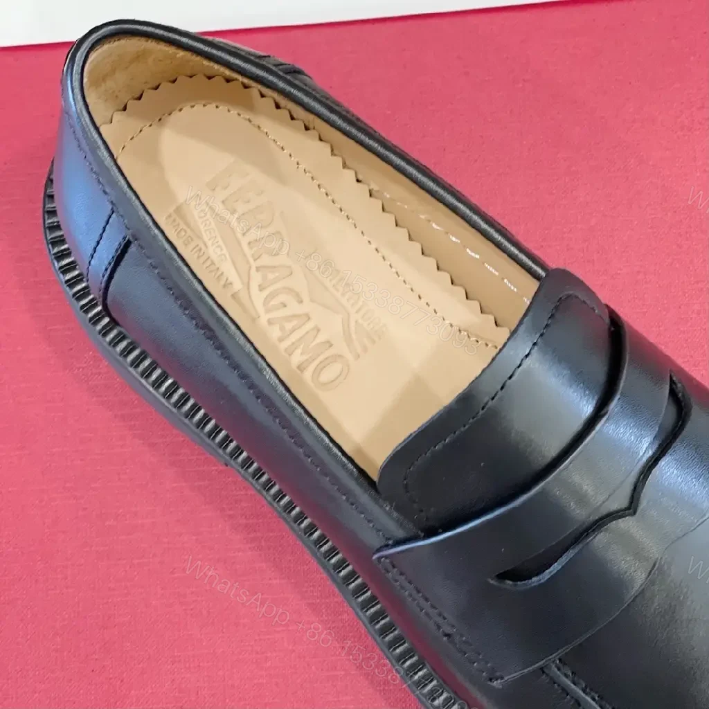 View 7 of Textured Leather Penny Loafers: Cushioned Sole, Classic Comfort