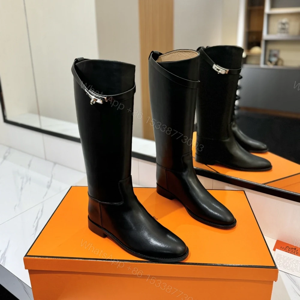View 2 of 高仿Hermes*H042138Z01小牛皮高筒靴黑色免檢版