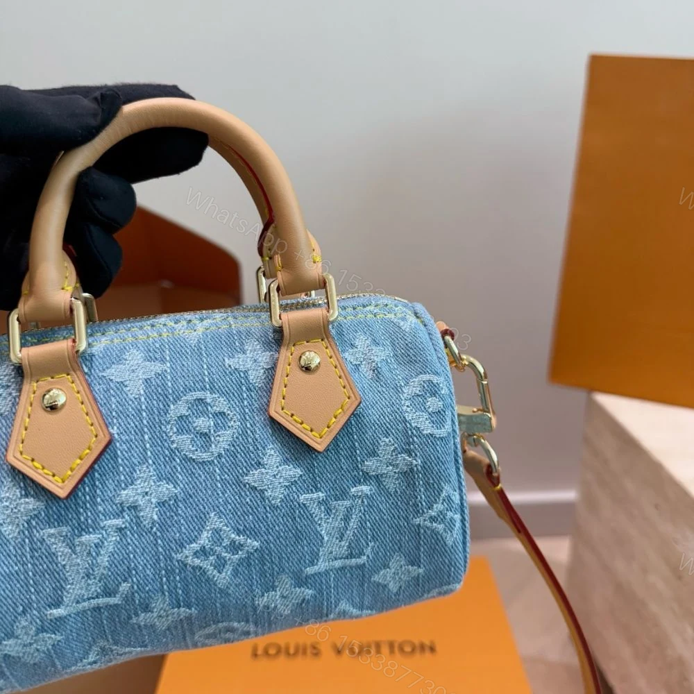View 7 of Louis Vuitton Denim Blue Nano Speedy 16Cm M11212