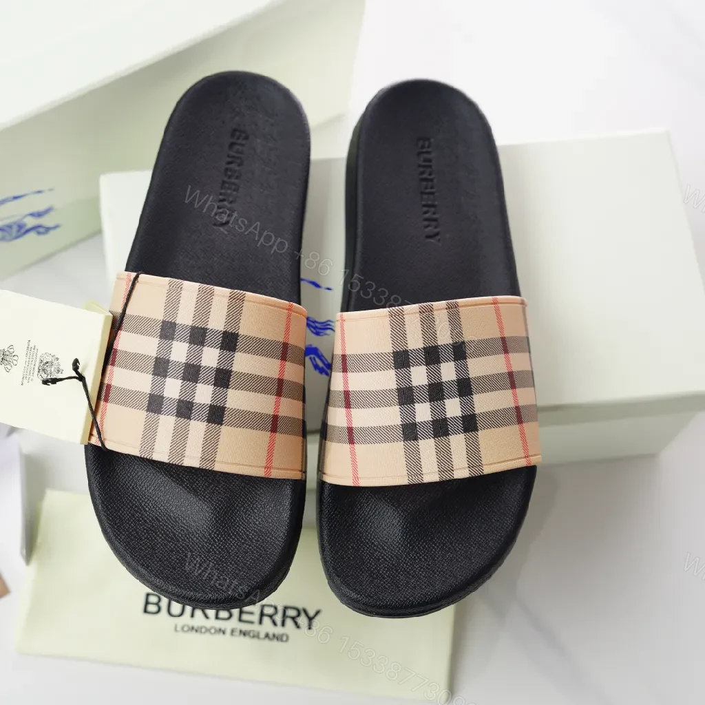 View 2 of Patterned Plaid Slide Sandals: Luxe Everyday Comfort