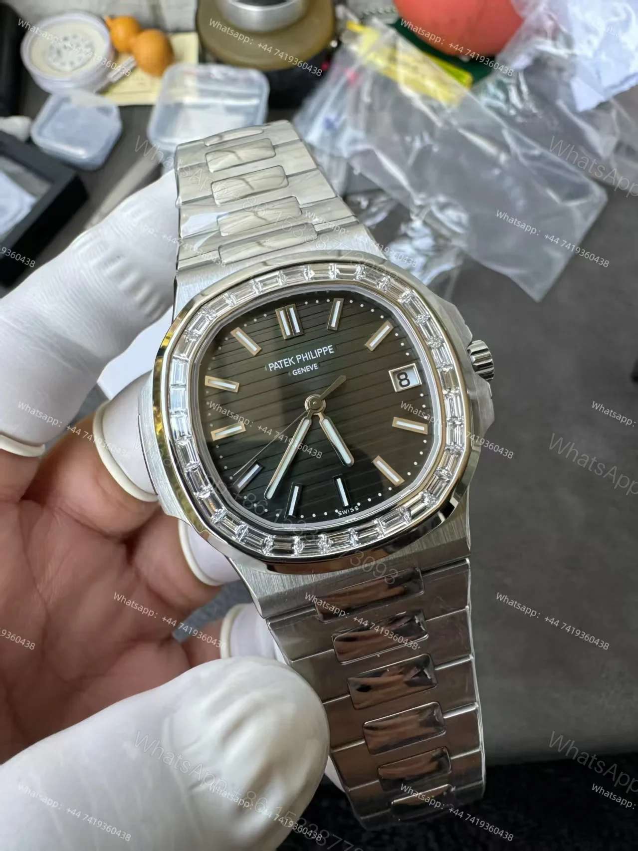 View 8 of Patek Philippe Super Clone Nautilus 5711/1300A-001 Green Dial Diamond Bezel 40MM