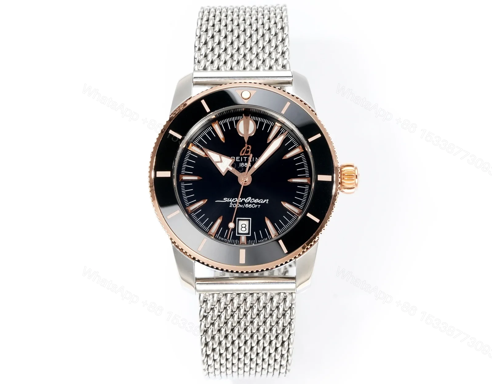 Breitling Superocean Heritage B31 Automatic 42 Stainless Steel – Red Gold Black Milanese UB3111241B1A1 — view 1
