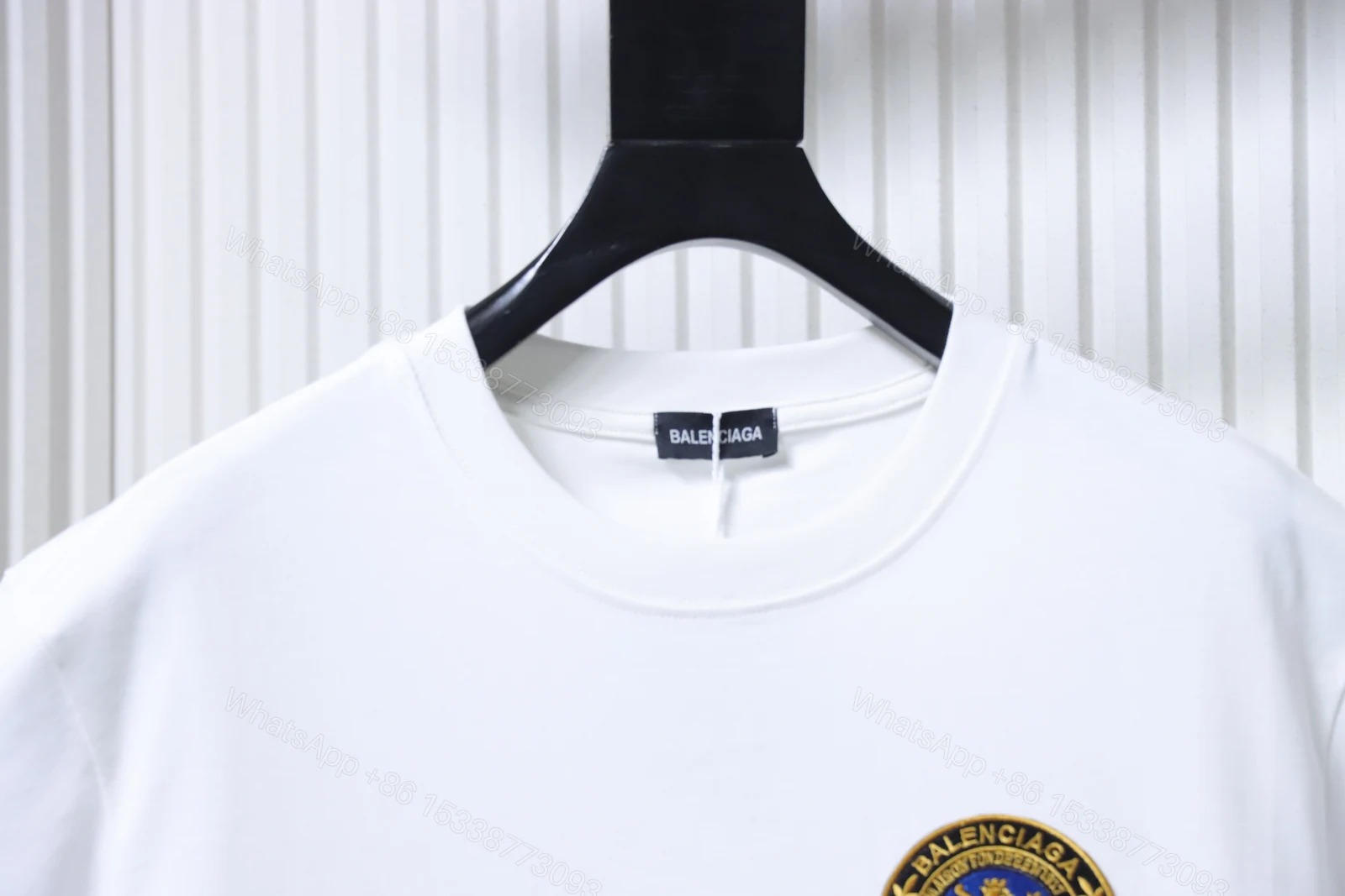 View 2 of Balenciaga Clothes 26SS Chest Crest Embroidered Short-Sleeve T-shirt white