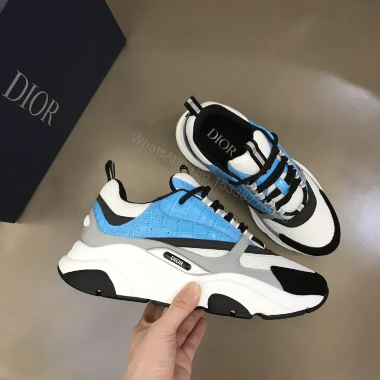 View 8 of White-Black-Grey Electric Blue Luxe Runner: Dior-Inspired
