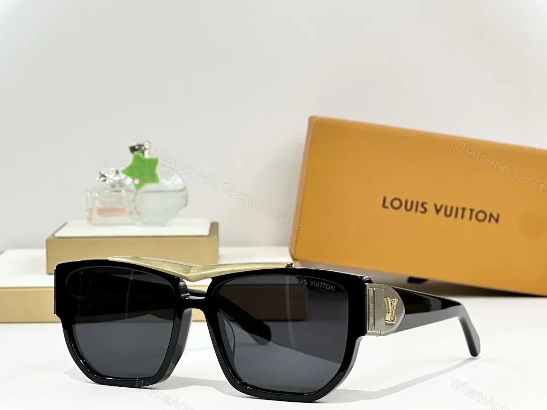 View 2 of Statement Edges: Bold Square Frames with LV Detailing Eyewear
