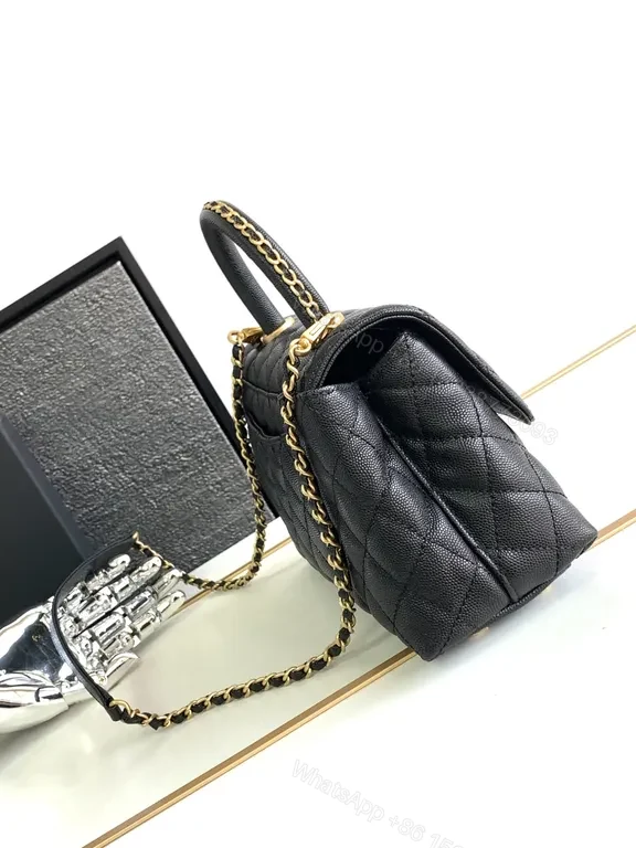 View 6 of Quilted Black Flap Bag + Gold Hardware - Everyday Luxe Bag