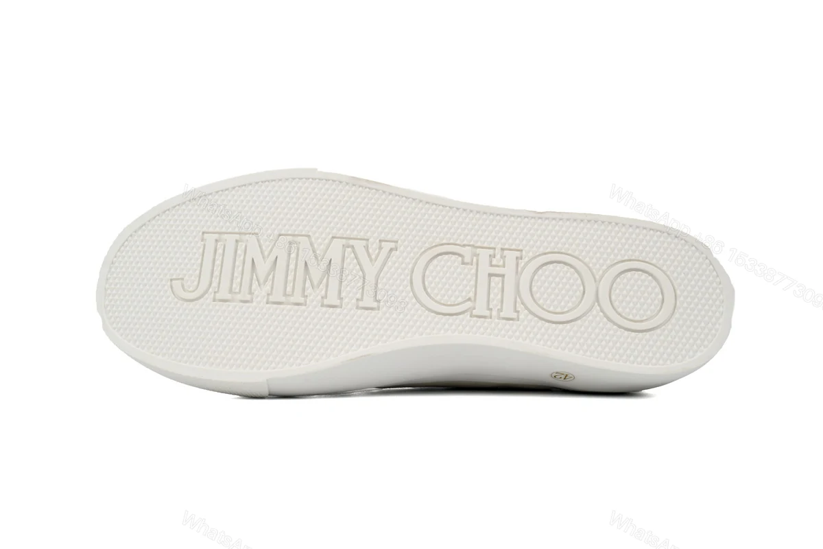 View 5 of Jimmy Choo Palma Maxi White Canvas Platform Trainers PALMAMAXIFCYE