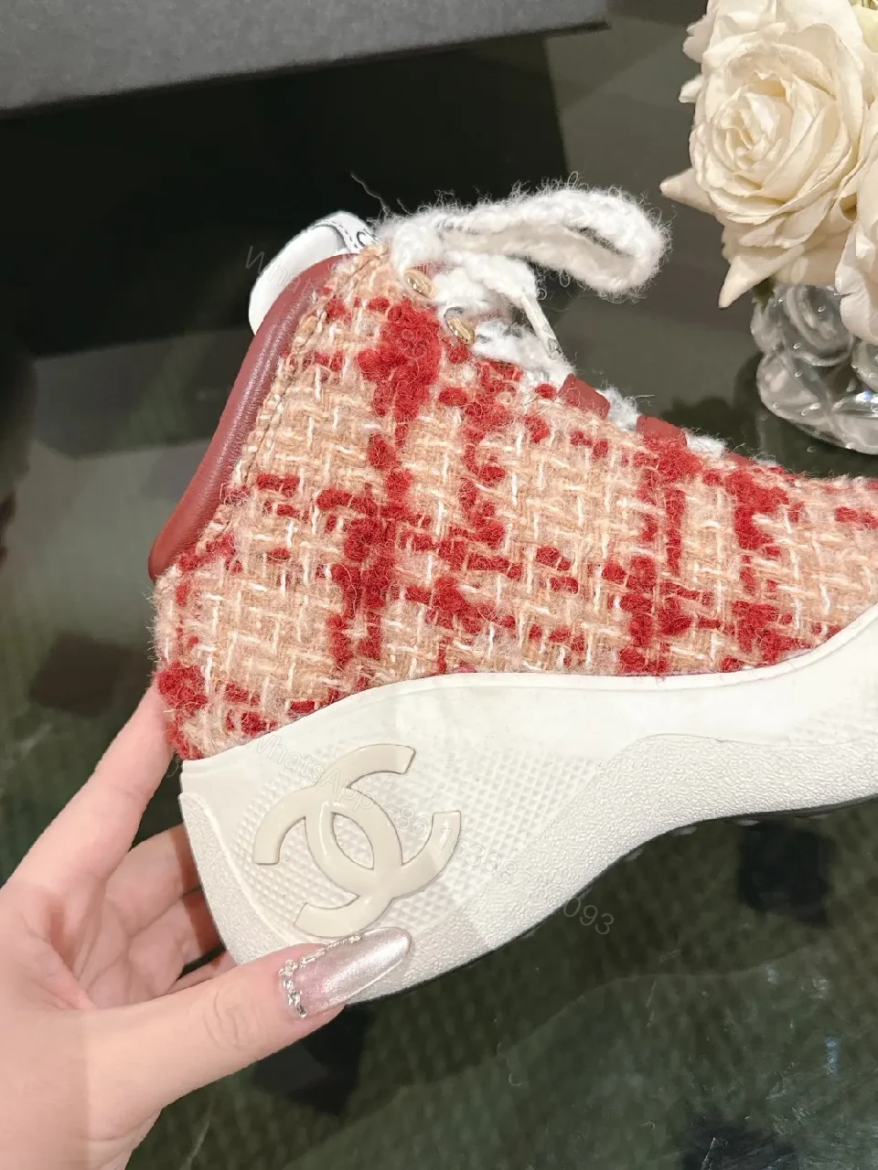View 7 of Textured Boucle High-Tops with Luxe Accents Sneakers