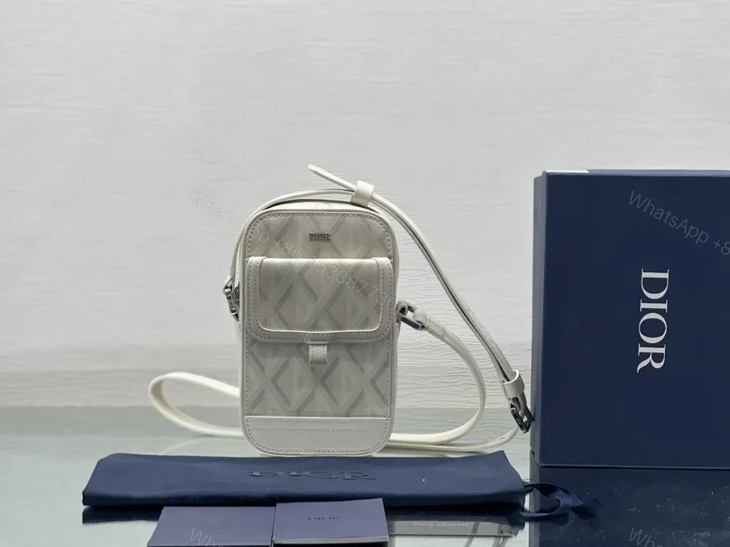 Chic Oblique Crossbody Bag: Grey Dior Leather Trim — view 1
